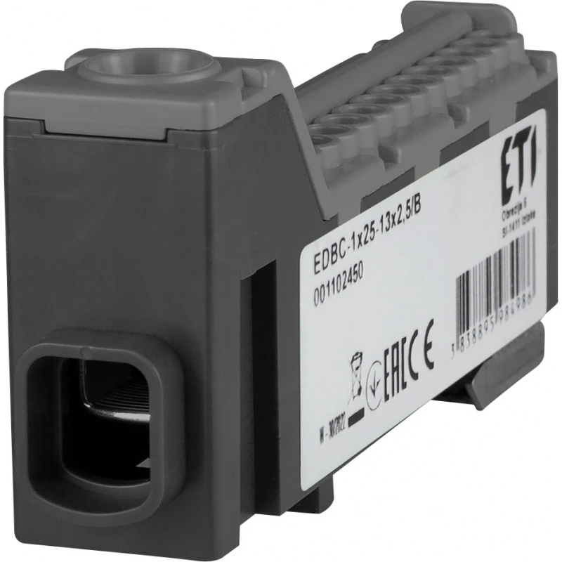 ETI EDBC-1x25-13x2,5/B Dağıtım Bloğu 63A Siyah