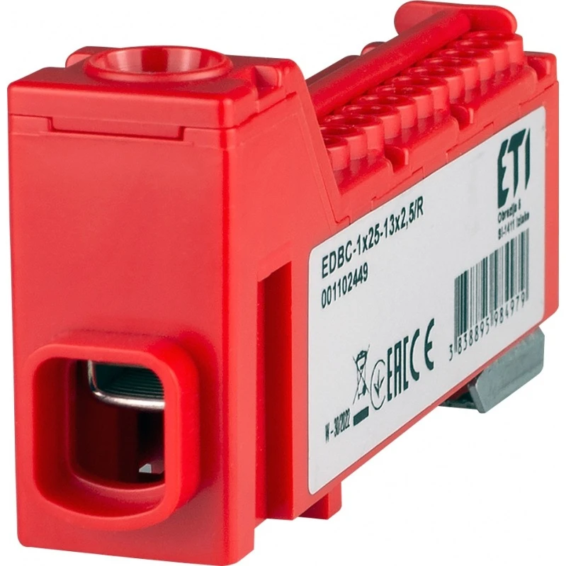 ETI EDBC-1x25-13x2,5/R Dağıtım Bloğu 63A Kırmızı